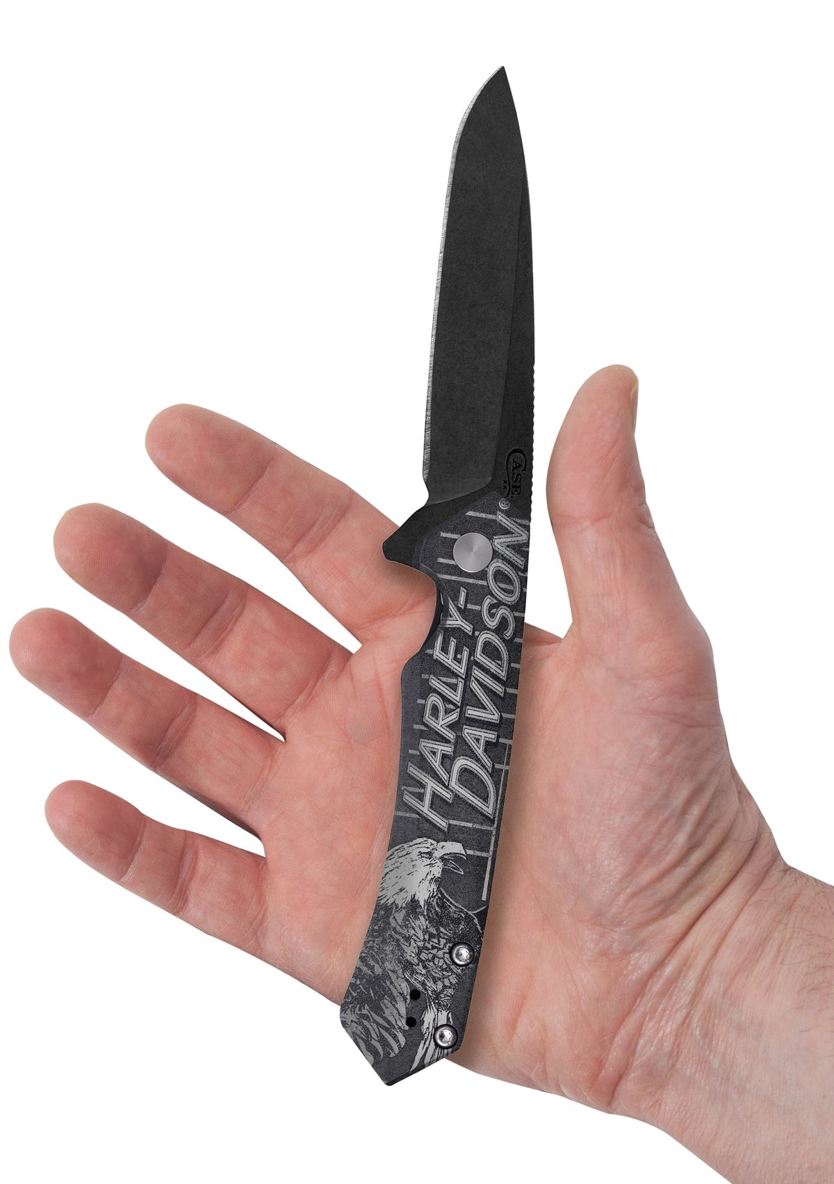 Case Knives Harley Davidson® Embellished Smooth Black Anodized Aluminum Handle Kinzua