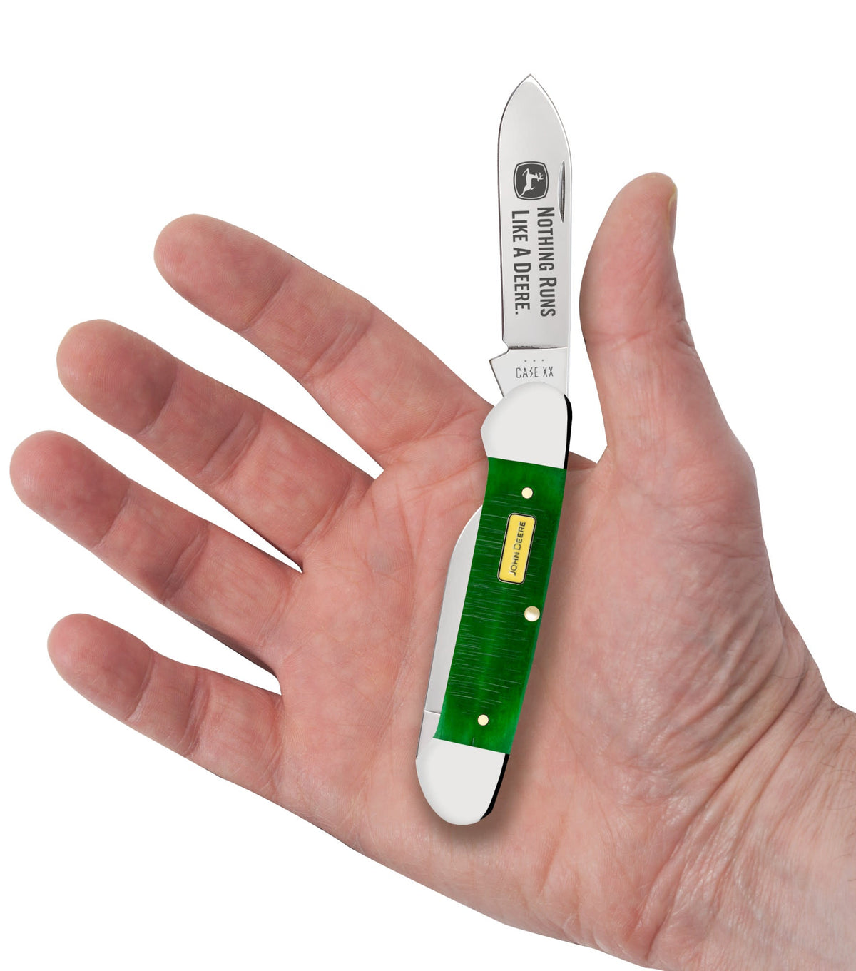Case Knives John Deere Sawcut Jig Green Bone Canoe