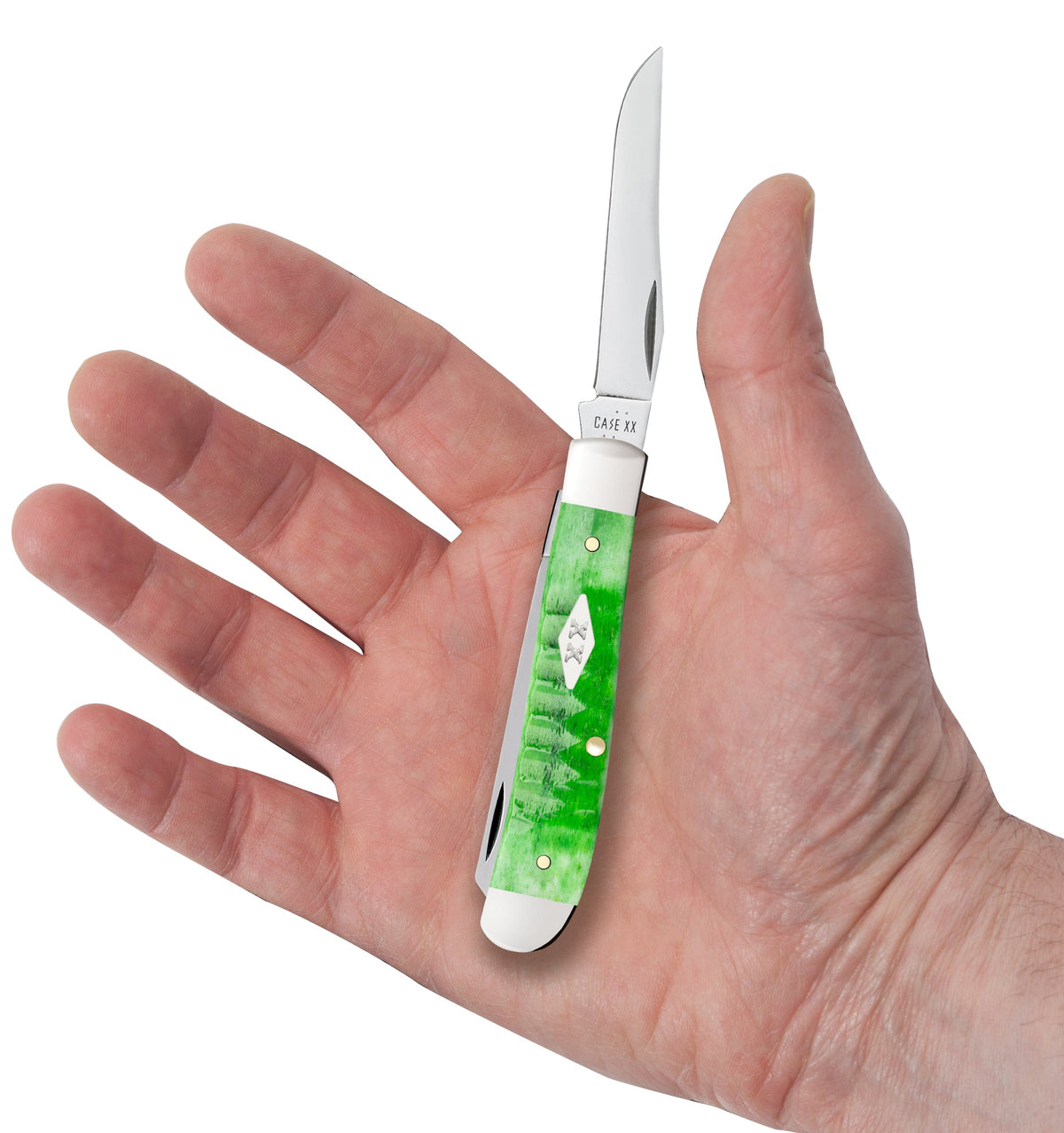 Case Knives Gator Jigged Bright Green Bone Mini Trapper
