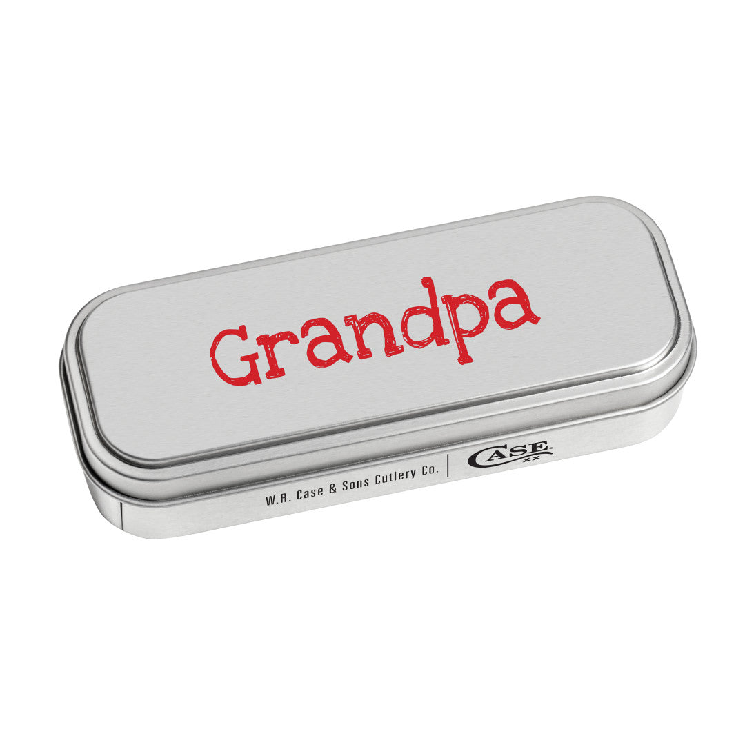 Case Knives Embellished Smooth Dark Red Bone Trapper in Gift Tin