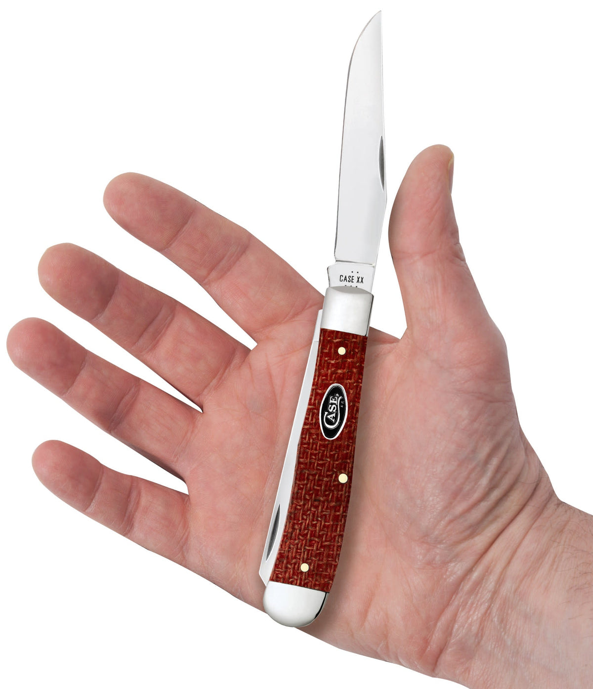 Case Knives Smooth Dark Red Burlap Micarta® CS Trapper