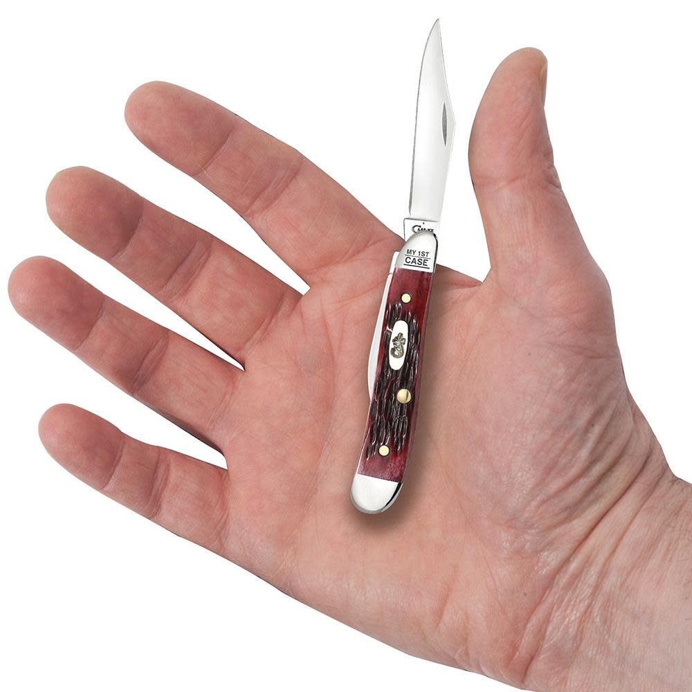 Case Knives My First Case Peach Seed Jig Old Red Bone Peanut Knife