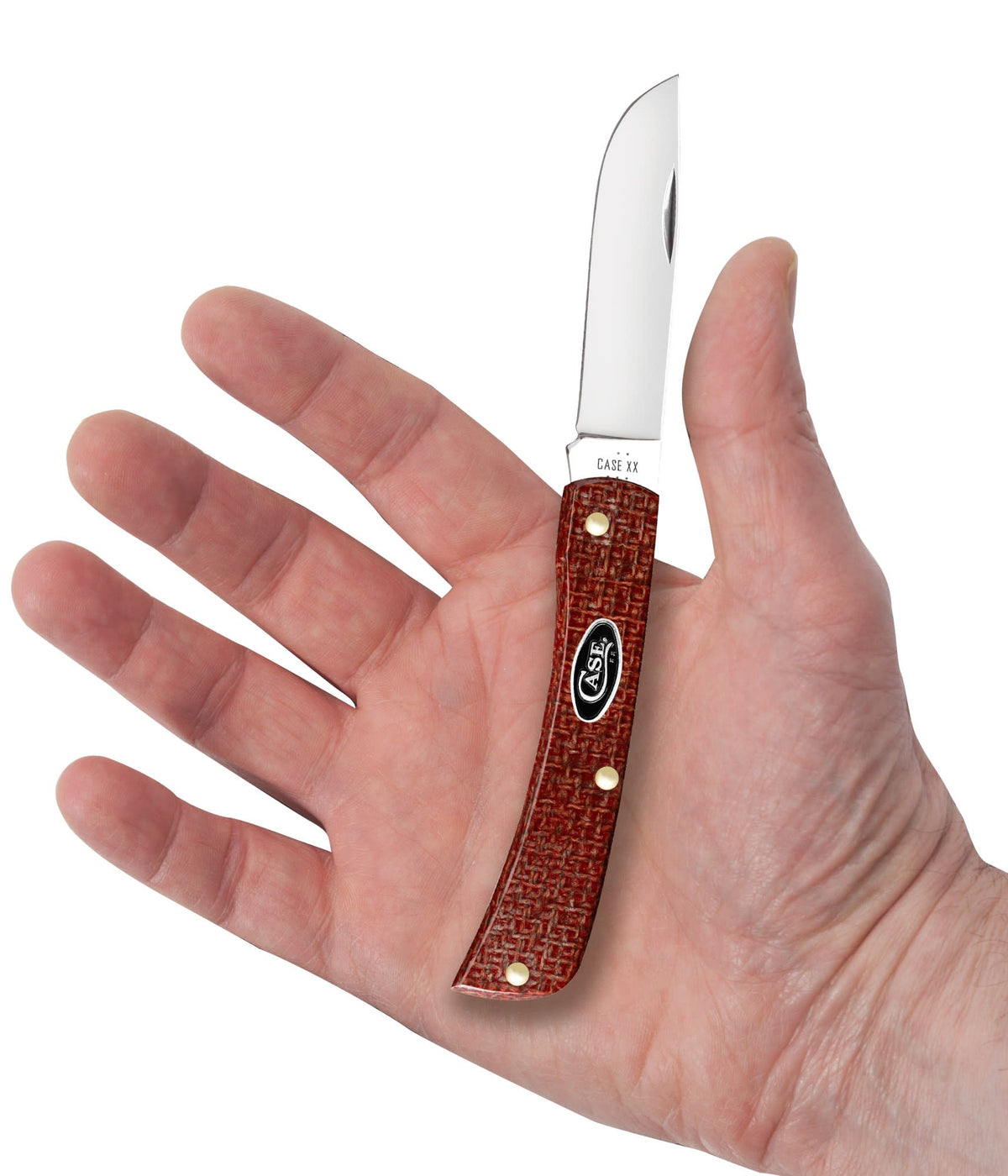 Case Knives Smooth Dark Red Burlap Micarta® CS Sod Buster® Jr