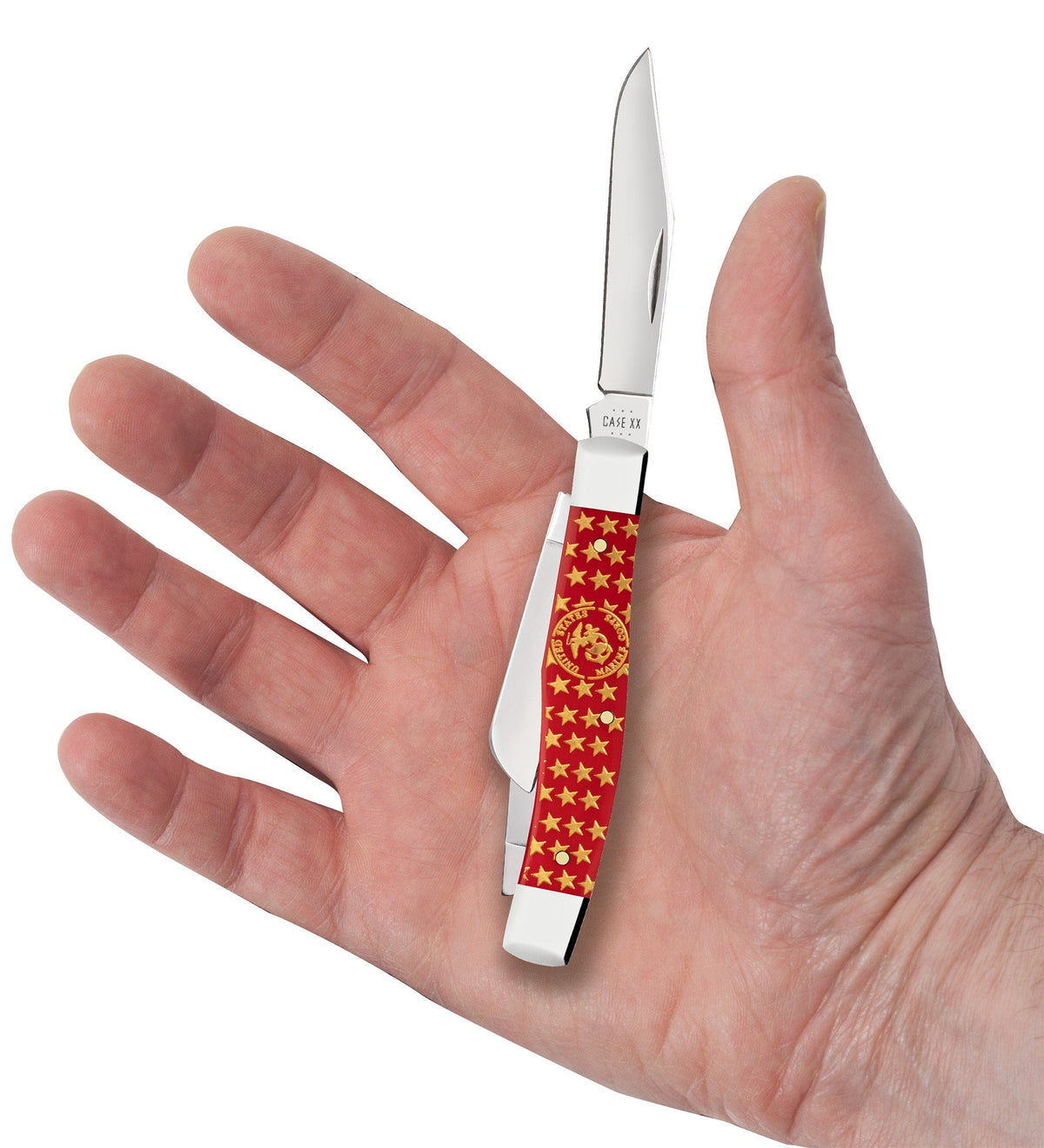 Case Knives USMC® Embellished Smooth Red Syntheitc Medium Stockman