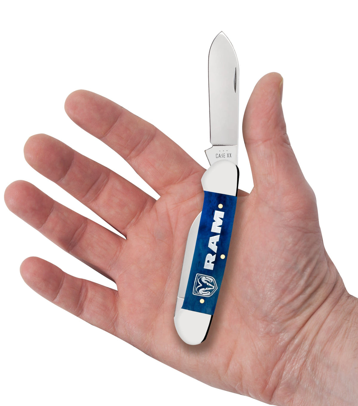 Case Knives Ram Embellished Smooth Navy Blue Bone Canoe