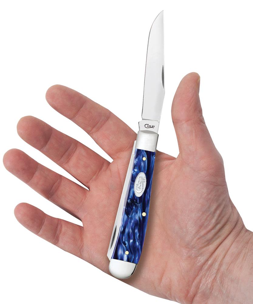 Case Knives Smooth Blue Pearl Kirinite® Trapper Knife