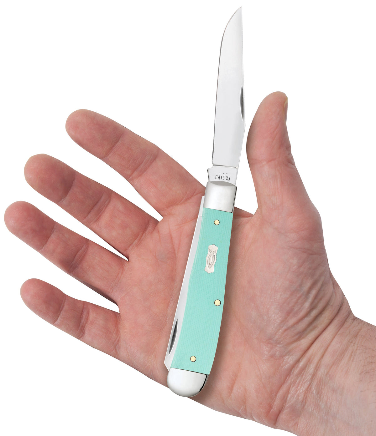 Case Knives Smooth Seafoam Green G-10 Trapper Knife