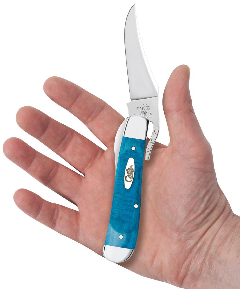 Case Knives Sawcut Jig Caribbean Blue Bone RussLock® Knife