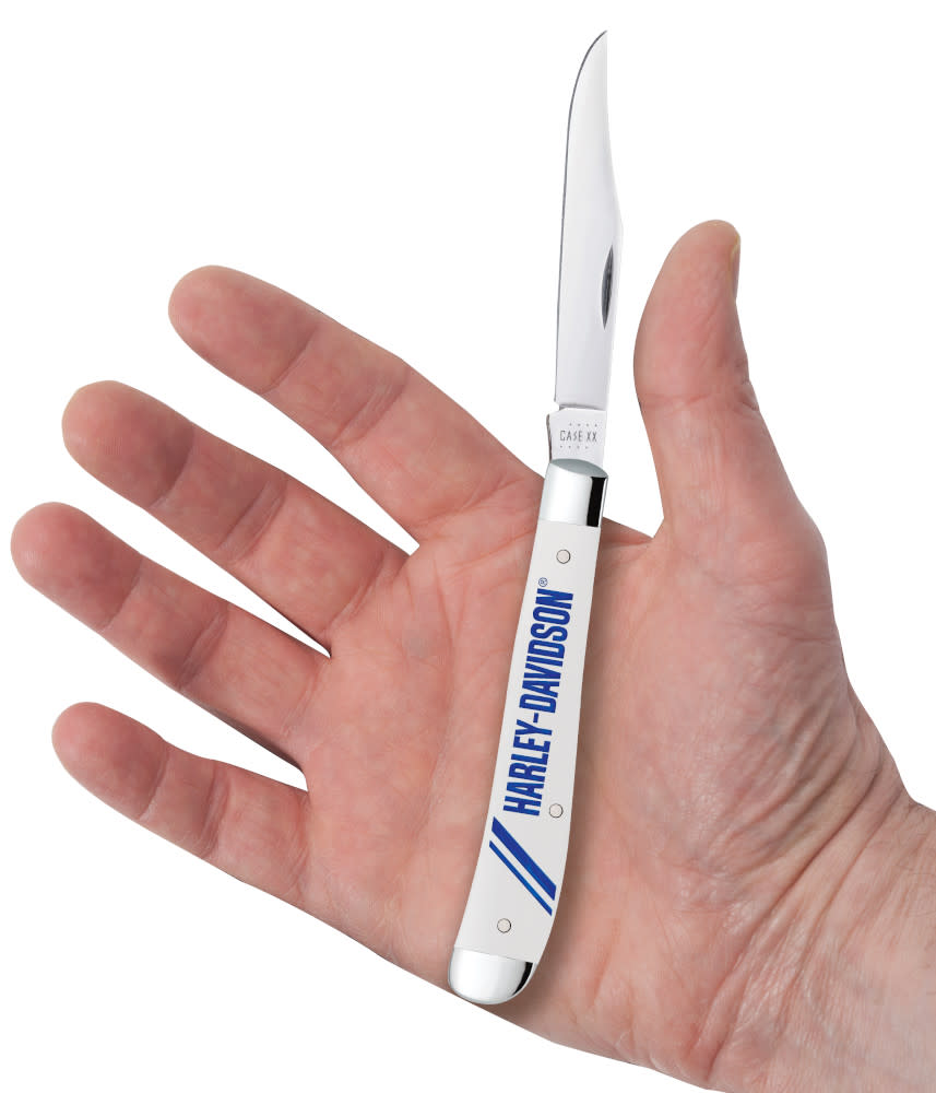 Case Knives Harley-Davidson® Embellished Smooth White Synthetic Slimeline Trapper