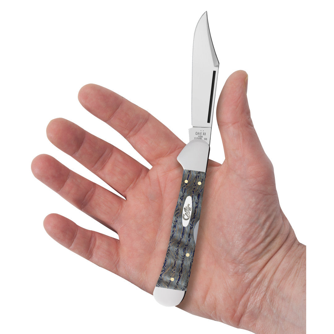 Case Knives Smooth Blue Curly Oak CopperLock®