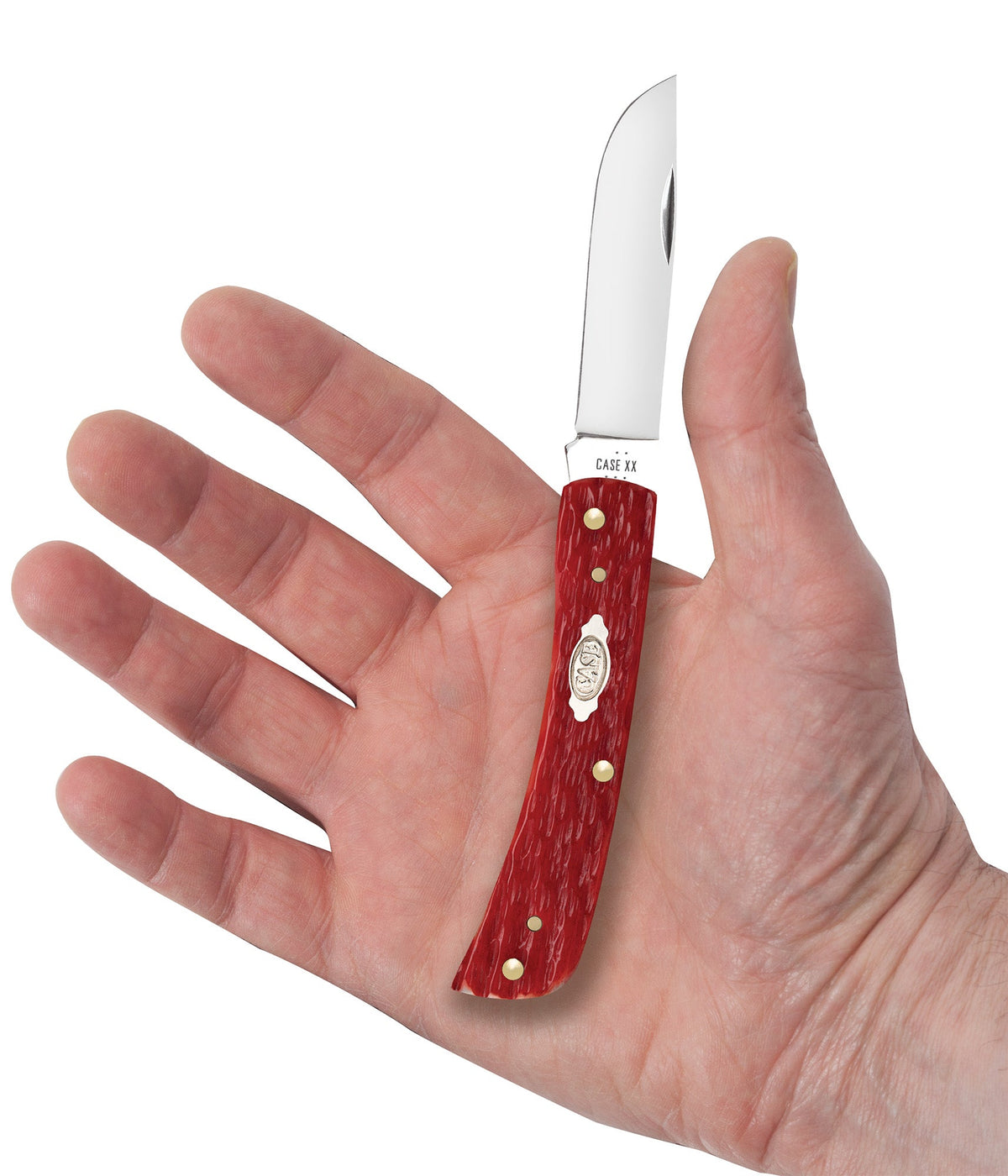 Case Knives Peach Seed Jig Dark Red Bone CS Sod Buster® Jr