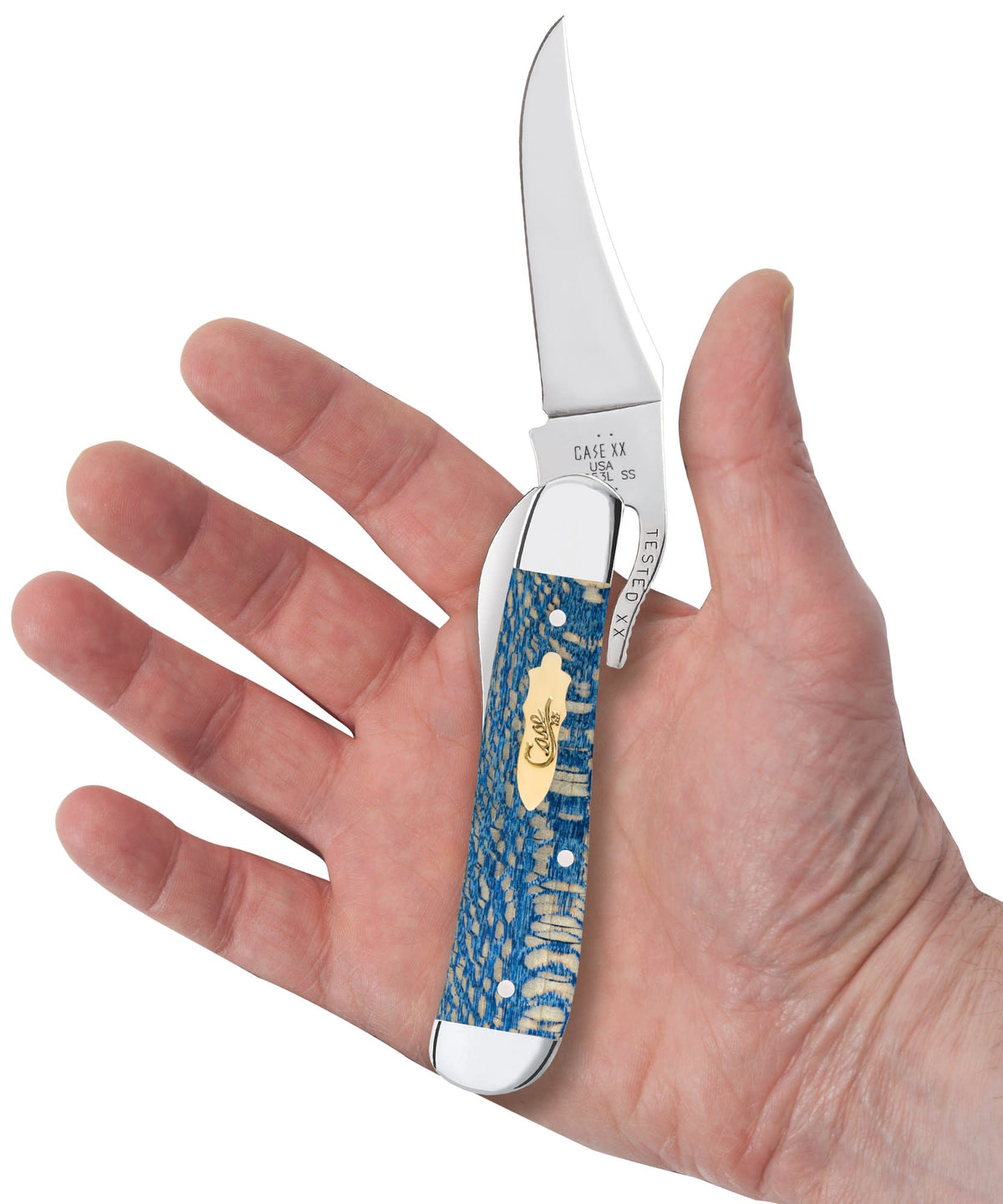Case Knives Smooth Blue Sycamore Wood RussLock®