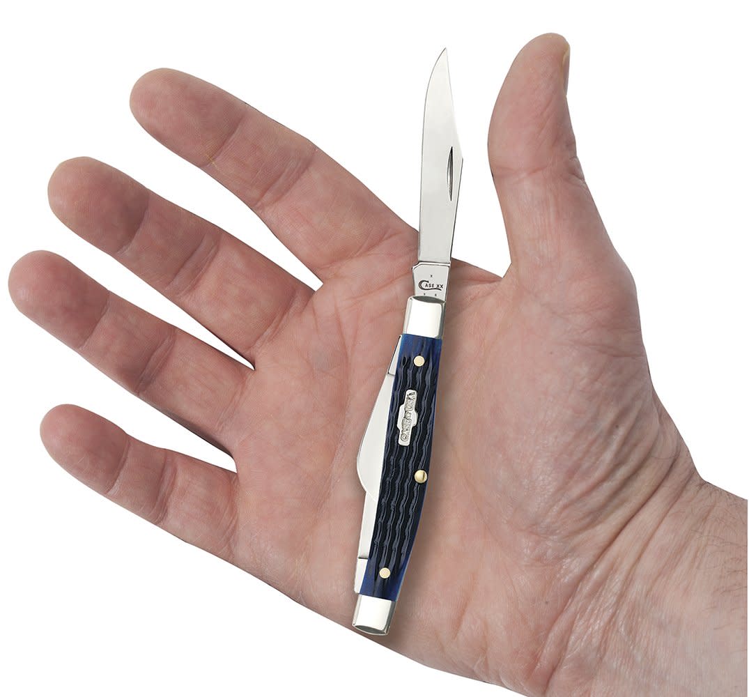 Case Knives Rogers Corn Cob Jig Blue Bone Medium Stockman Knife
