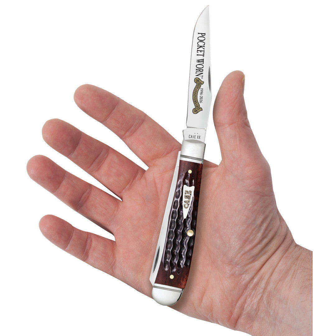 Case Knives Pocket Worn® Corn Cob Jig Mahogany Bone Trapper