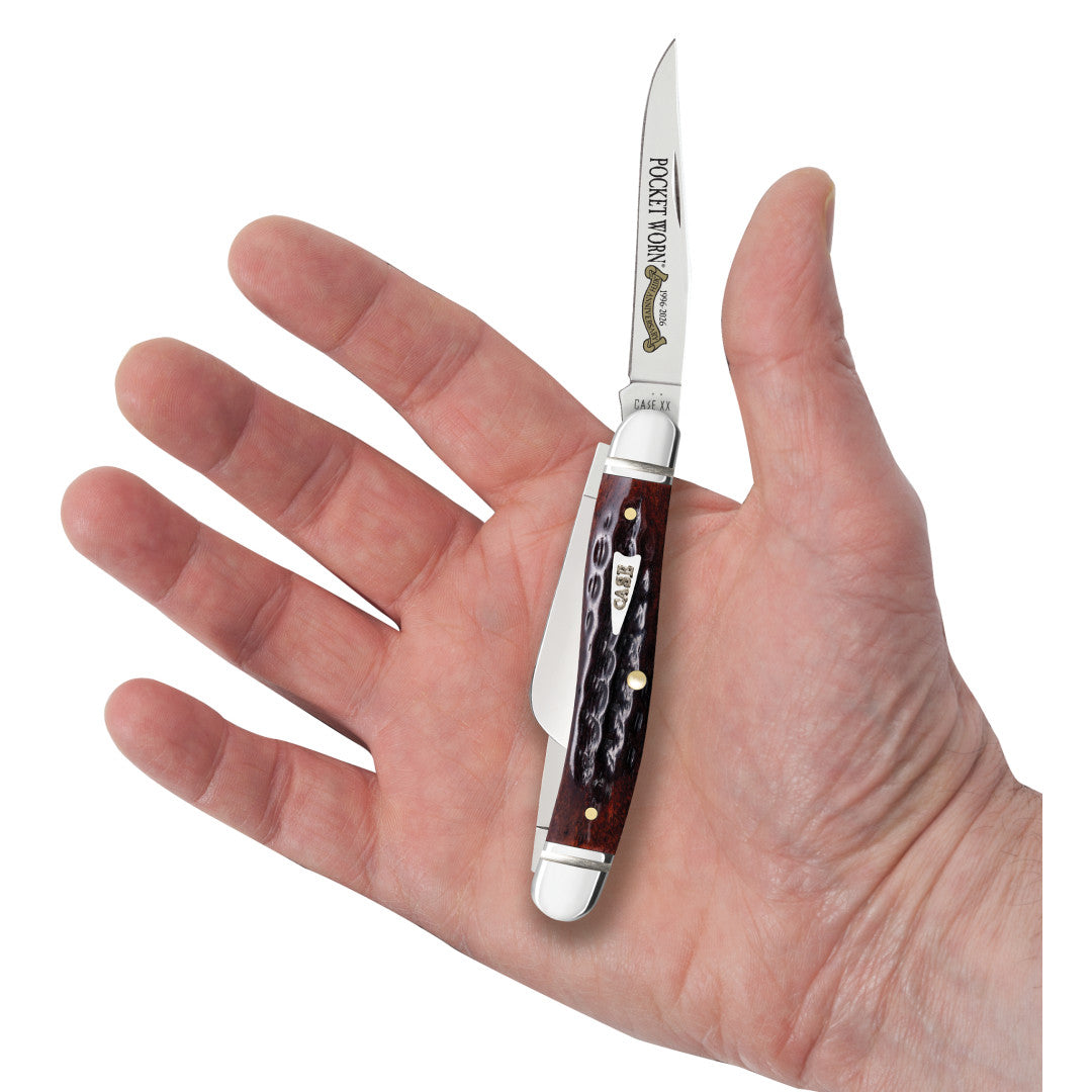 Case Knives Pocket Worn® Corn Cob Jig Mahogany Bone Medium Stockman