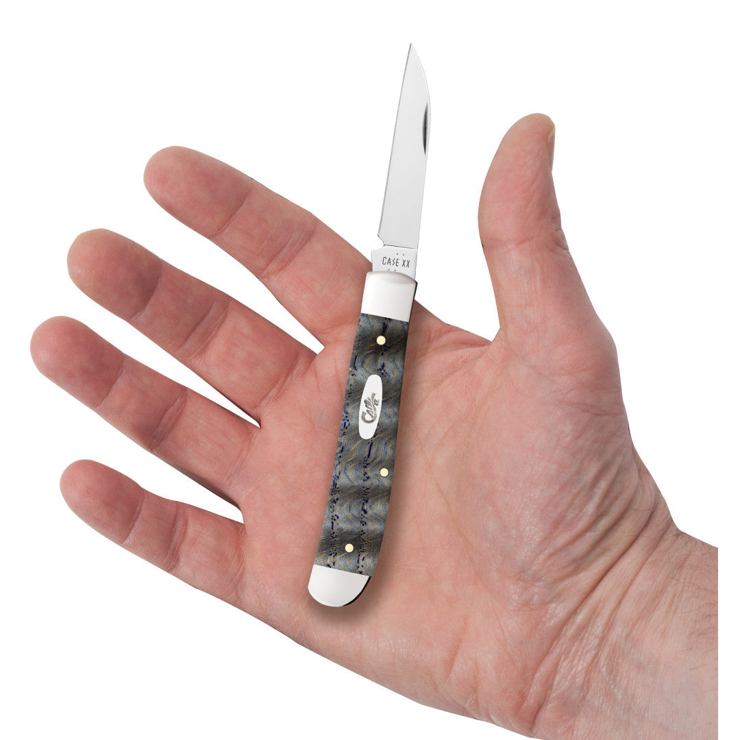Case Knives Smooth Blue Curly Oak Mini Trapper