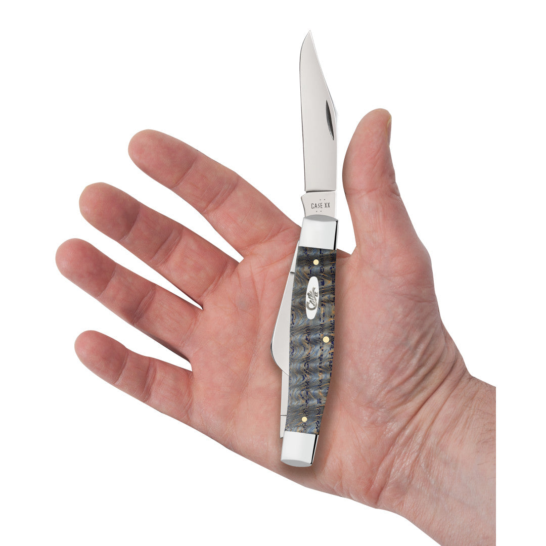 Case Knives Smooth Blue Curly Oak Large Stockman