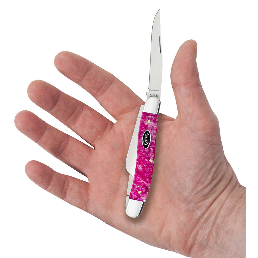 Case Knives Smooth Pink Crackle Kirinite® Medium Stockman