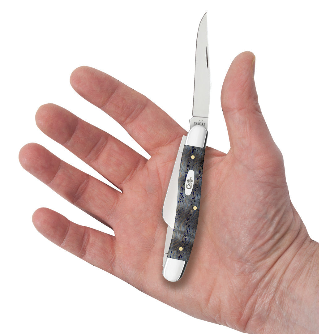 Case Knives Smooth Blue Curly Oak Medium Stockman