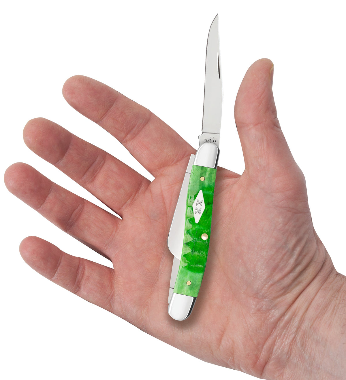 Case Knives Gator Jigged Bright Green Bone Medium Stockman
