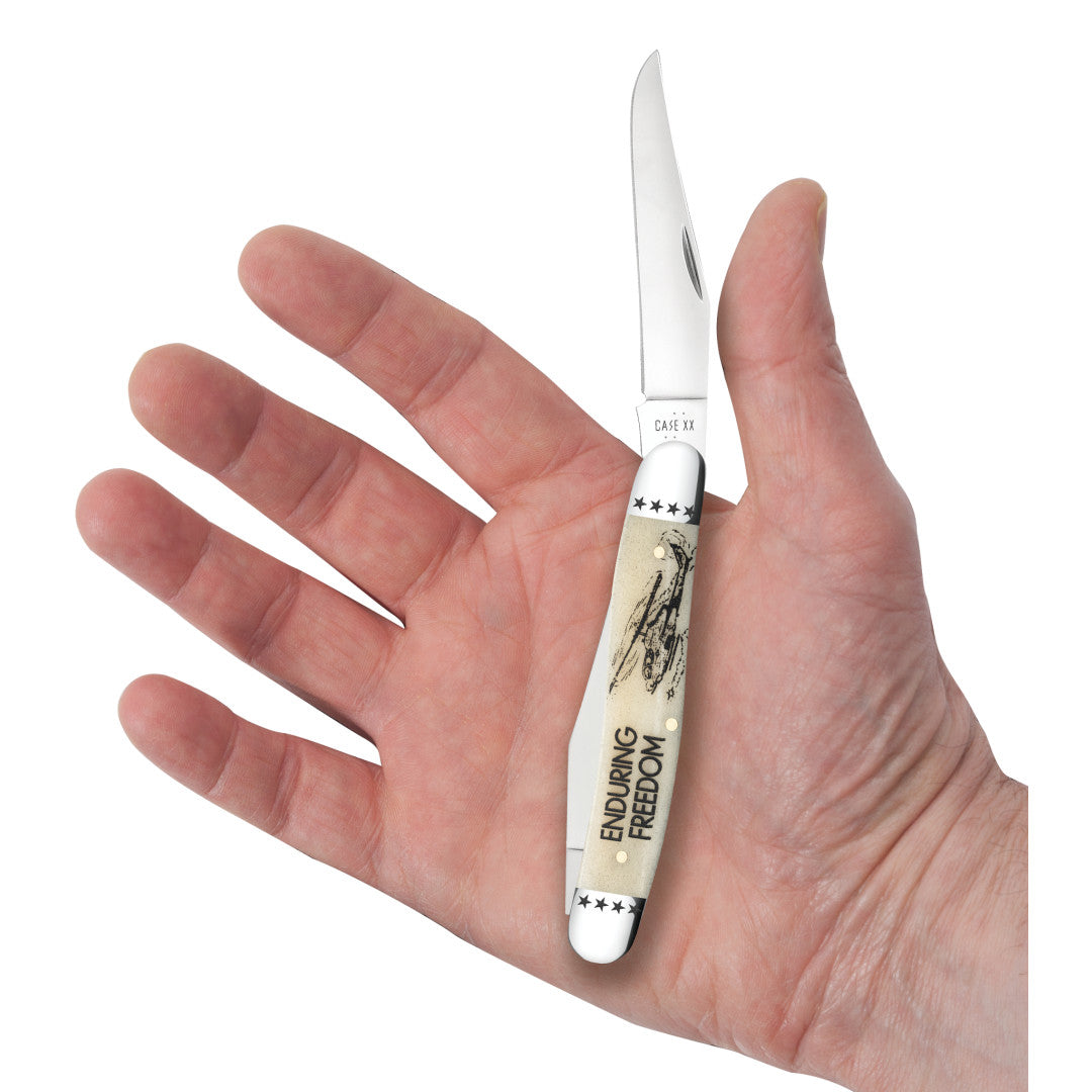 Case Knives War Series Enduring Freedom Smooth Natural Bone Muskrat