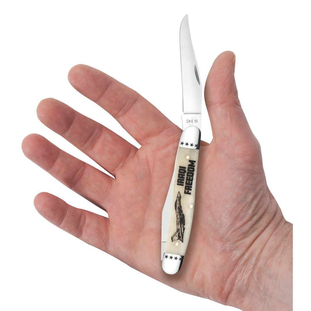 Case Knives War Series Iraqi Freedom Smooth Natural Bone Muskrat