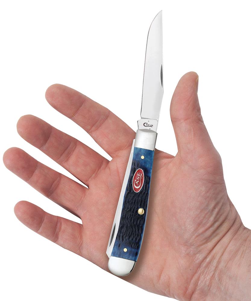 Case Knives Rogers Jig Navy Blue Bone Trapper Knife