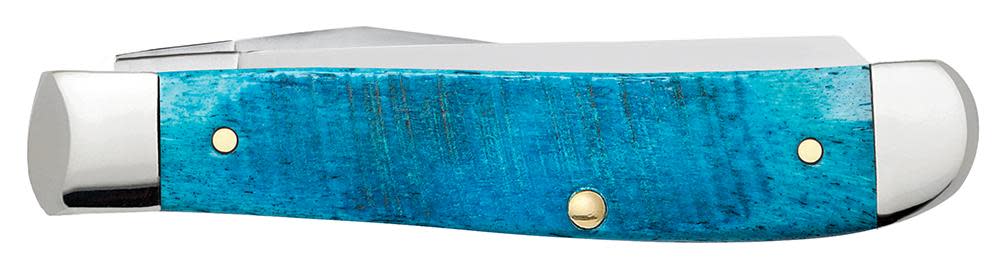 Case Knives Sawcut Jig Caribbean Blue Bone Mini Trapper Knife