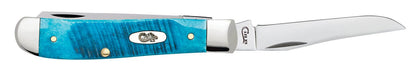 Case Knives Sawcut Jig Caribbean Blue Bone Mini Trapper Knife