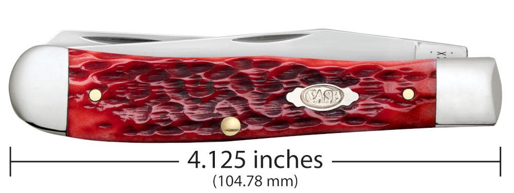 Case Knives Peach Seed Jig Dark Red Bone CS Trapper Knife