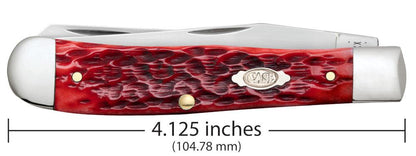 Case Knives Peach Seed Jig Dark Red Bone CS Trapper Knife