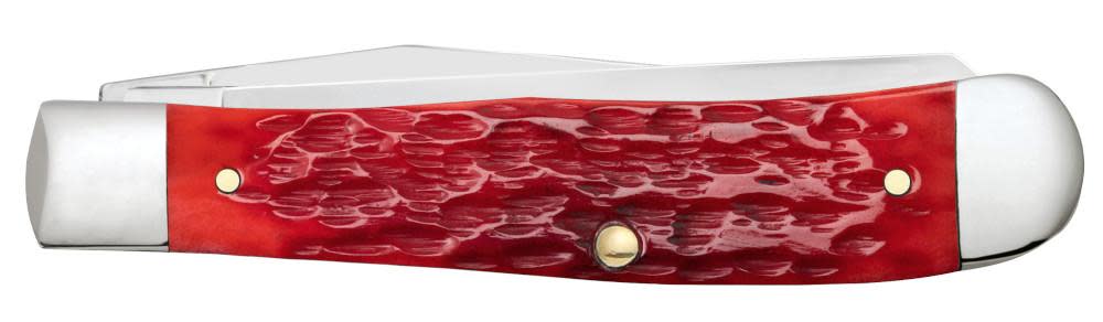 Case Knives Peach Seed Jig Dark Red Bone CS Trapper Knife