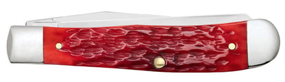Case Knives Peach Seed Jig Dark Red Bone CS Trapper Knife