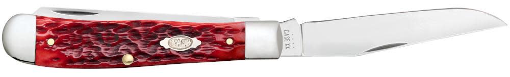 Case Knives Peach Seed Jig Dark Red Bone CS Trapper Knife