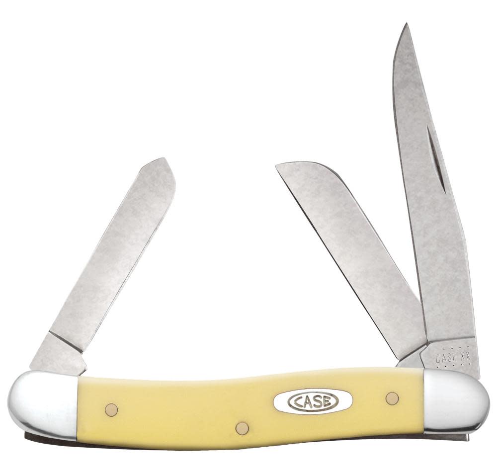 Case Knives Yellow Synthetic Carbon Steel Medium Stockman Knife