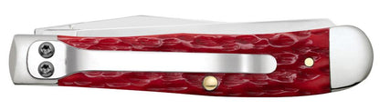Case Knives Peach Seed Jig Dark Red Bone CS Trapper Knife w/ Clip