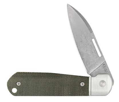 Case Knives Smooth OD Green Canvas Micarta® Highbanks® Knife