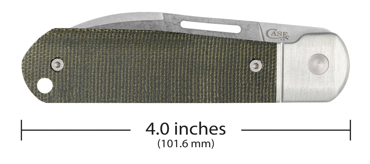 Case Knives Smooth OD Green Canvas Micarta® Highbanks® Knife