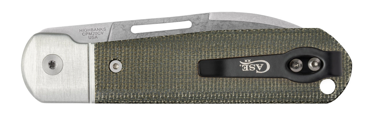 Case Knives Smooth OD Green Canvas Micarta® Highbanks® Knife