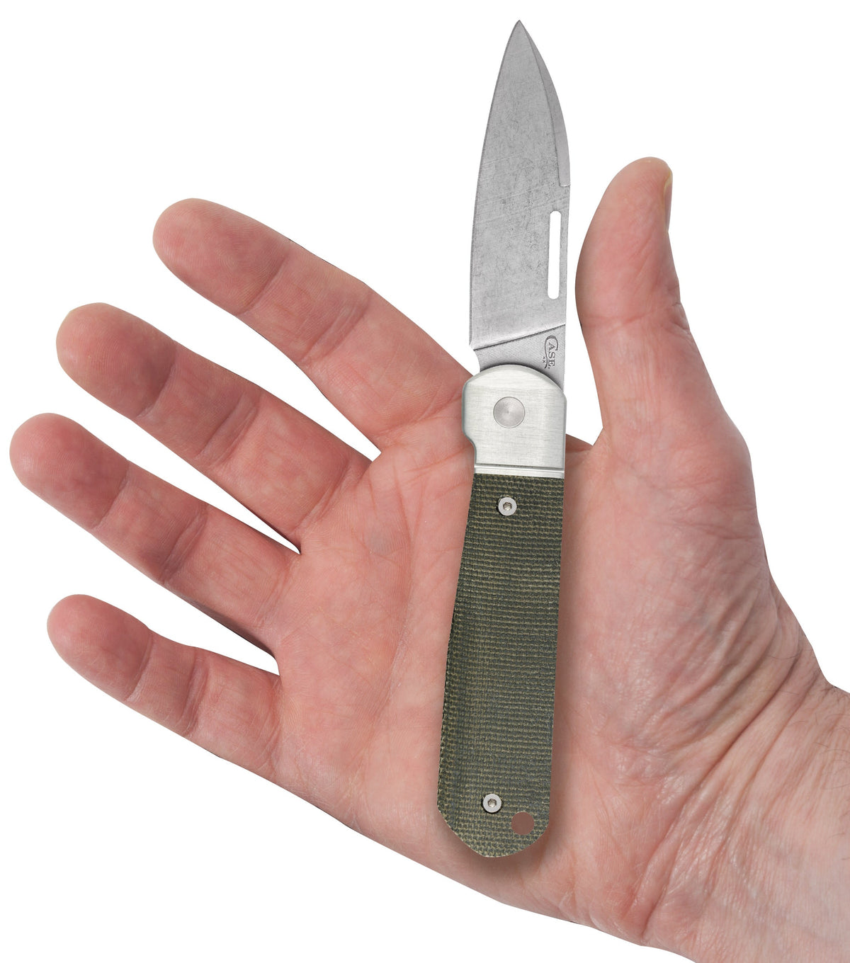 Case Knives Smooth OD Green Canvas Micarta® Highbanks® Knife
