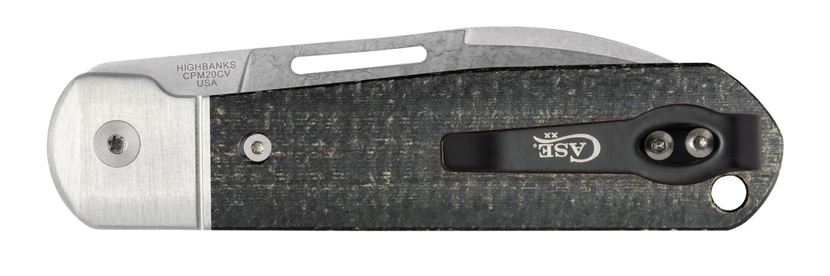 Case Knives Smooth Black Burlap Micarta® Highbanks® Knife