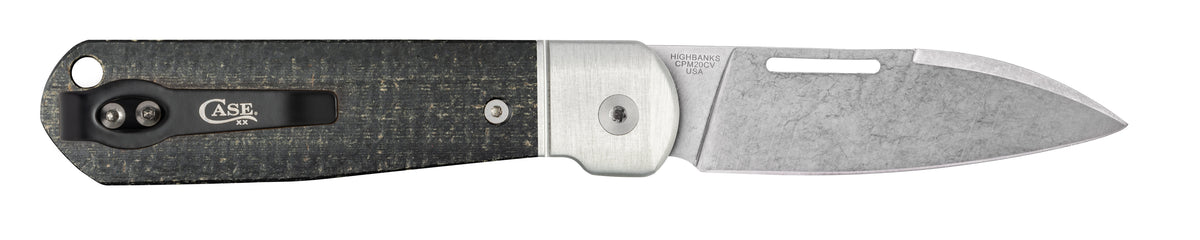 Case Knives Smooth Black Burlap Micarta® Highbanks® Knife
