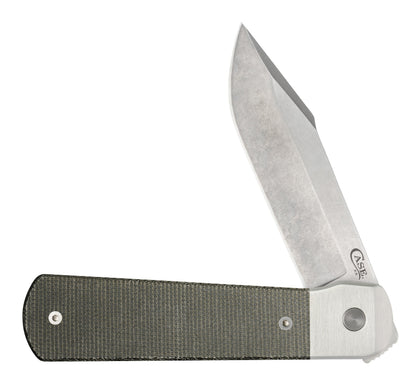 Case Knives Smooth OD Green Canvas Micarta® Longhouse® Knife
