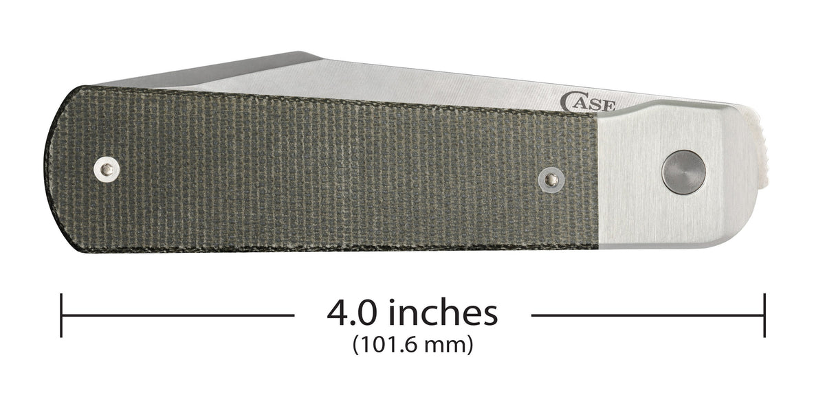 Case Knives Smooth OD Green Canvas Micarta® Longhouse® Knife