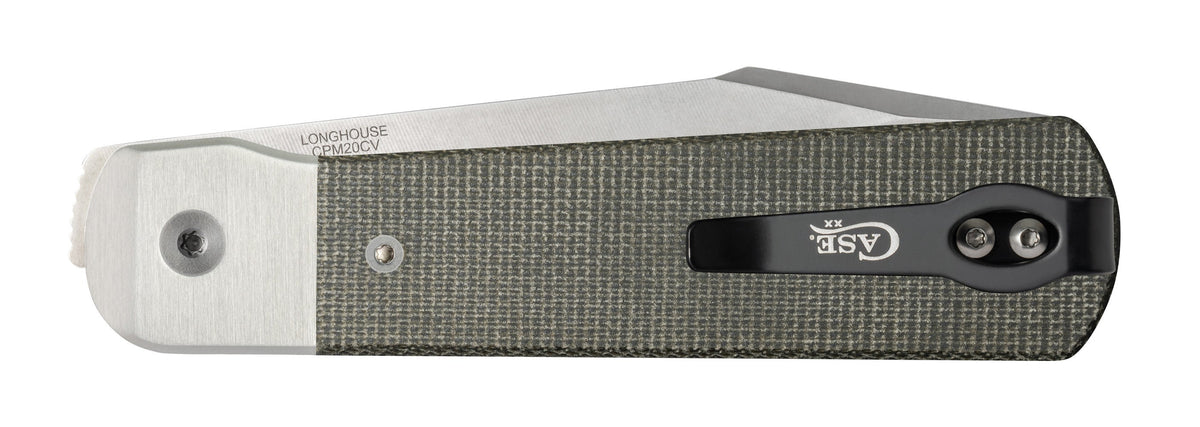 Case Knives Smooth OD Green Canvas Micarta® Longhouse® Knife