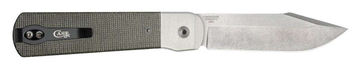 Case Knives Smooth OD Green Canvas Micarta® Longhouse® Knife