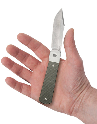 Case Knives Smooth OD Green Canvas Micarta® Longhouse® Knife