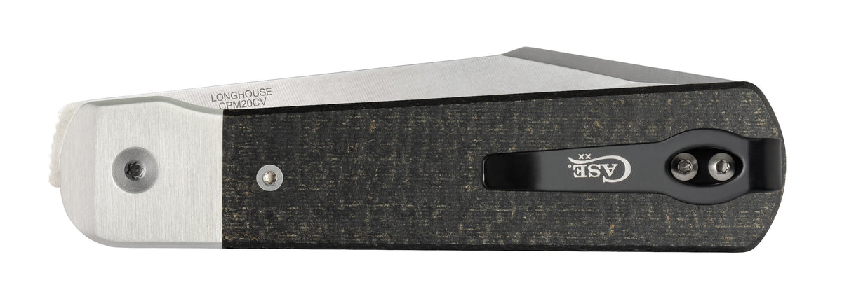 Case Knives Smooth Black Burlap Micarta® Longhouse® Knife