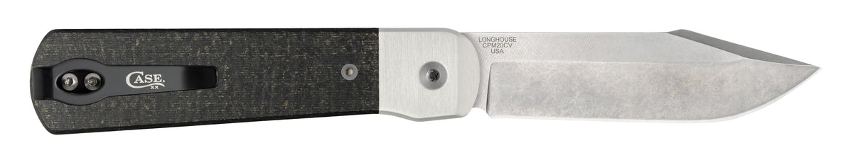 Case Knives Smooth Black Burlap Micarta® Longhouse® Knife