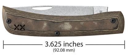 Case Knives Crossroads™ Smooth Luna Richlite® w/ Black G-10 Sod Buster® Jr
